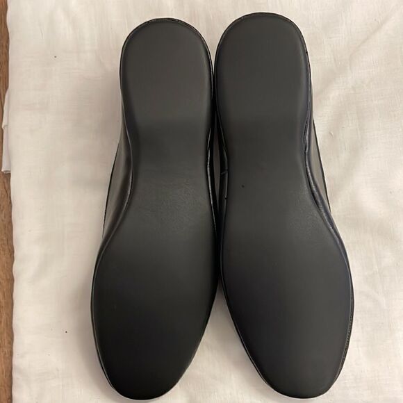 DANIEL GREEN BLACK LEATHER HOUSE SLIPPERS.  NEW - Picture 4 of 6